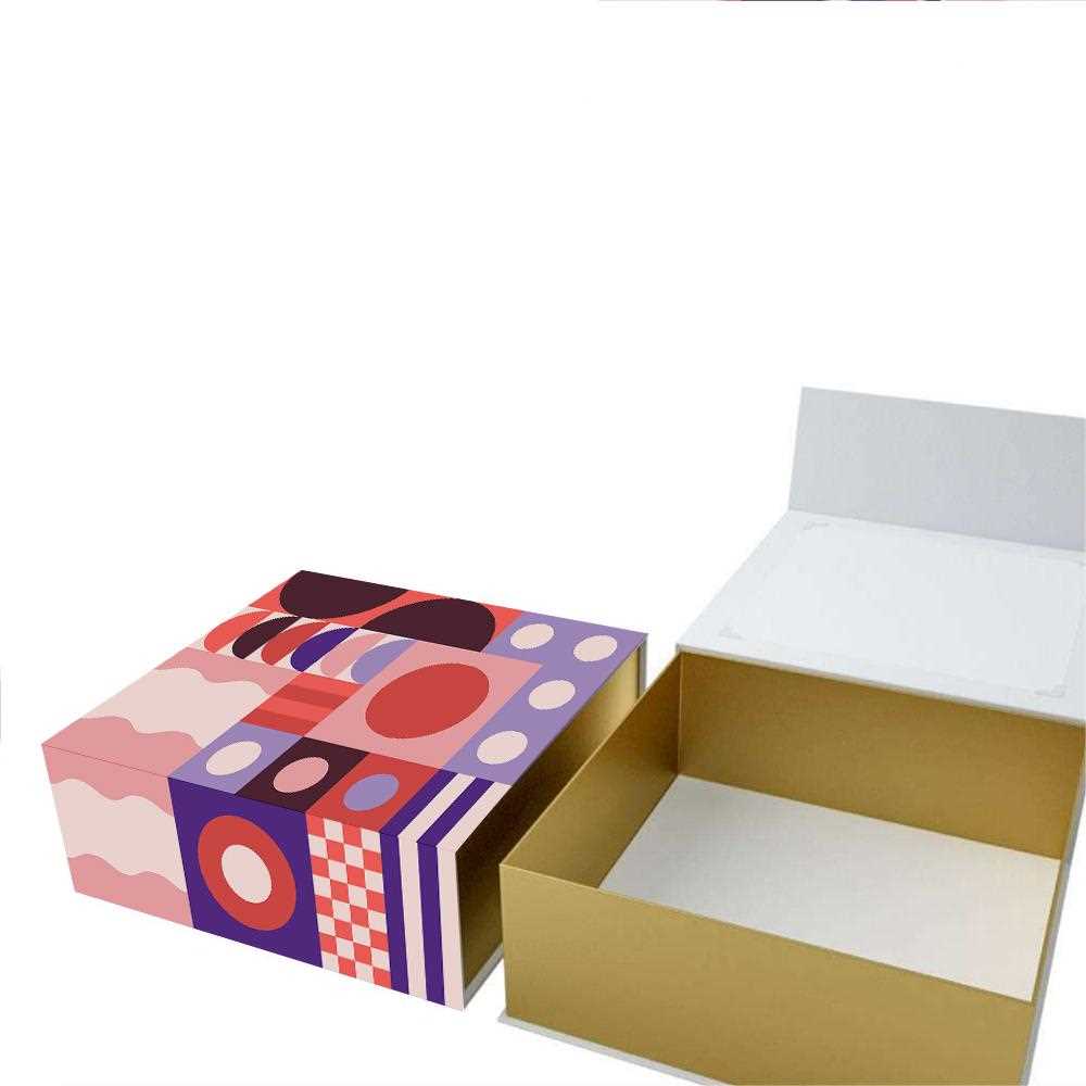 One Piece Custom Printed Logo Flip Lid Magnetic Closure Gift Set Box