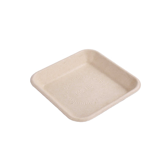 Wholesale Eco Paper Food Packaging Trays Sugarcane Bagasse Biodegradable Supermarket Meat Fruit Tray