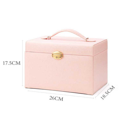 Ruizhuo New large-capacity multi-layer drawer jewelry box pu leather multi-function platform jewelry storage box