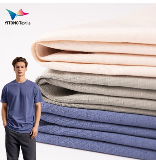 High Quality 160 gsm Plain Cotton Knitted Fabric Organic Cotton Fabric 95% Cotton 5% Spandex Fabric for Shirt Clothing