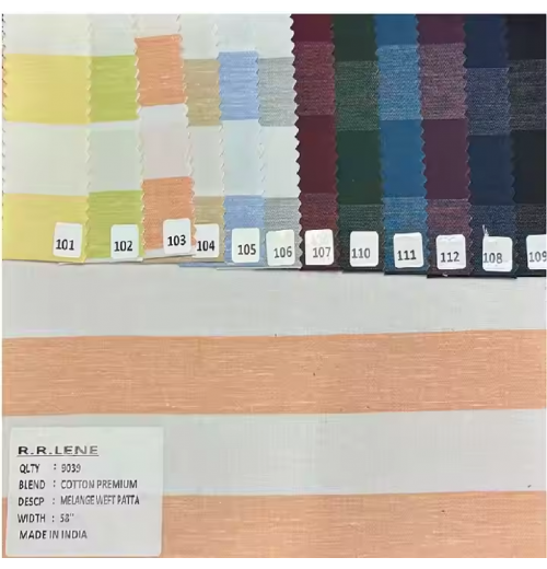 High Quality R.R. Lene Cotton Fabric Premium Combed Melange Weft Patta Woven Technique Fancy Shirting Garment Lining for Boys