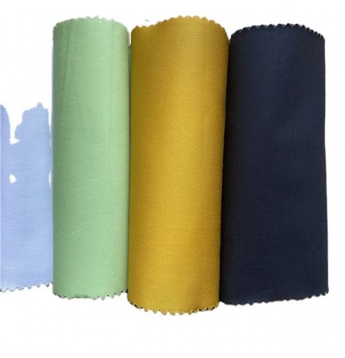 Hot selling 100% cotton fabric woven stock fabrics small rolls of cotton twill spandex fabric for clothes/plain dyed