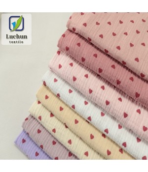 Hot Selling Pure cotton Drape Print Soft Double Layer Gauze fabric For Pajama Children Clothing