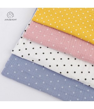 Oeko-tex certificate factory wholesale custom designs 100% cotton Double Gauze muslin crinkle Fabric for garments and swaddles