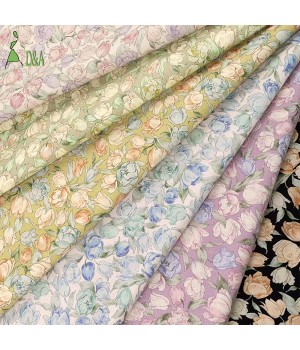 Hot-selling Liberty Tana Lawn 100%Cotton Fabric Soft Elegant Flower Group Printed Flowers Fresh Cloths Fabrics