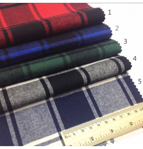 Hot Selling Cotton Stocklot of Plaid,tweed Fabric for Pants Garment. 100% Cotton Flannel Fabric Plain Dyed Woven Soft 100%cotton