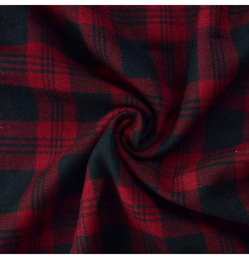 100% Cotton Y/D Plaid Flannel , one side brushed 21 x 21 / 64 x 54 - 150 gsm