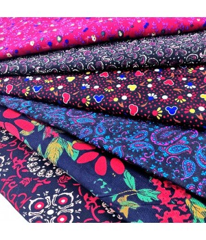 100% cotton Corduroy Small Rose Print fabric 21W Cosrduroy Wholesale