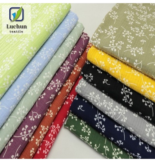 Double Layer Gauze Drape Print Pajama Children's Clothing Blanket fabric Seersucker Spot SalesSpot Direct Sale