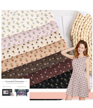 100% Cotton Jacquard Floral Printed Breathable Poplin Fabric Woven Technics for Girls' Dresses and Sleepwear Combed Yarn